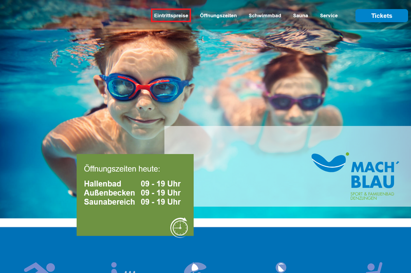 Eintrittspreise von mach blau